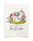 Strohpapier-Postkarte "Ei-horn"