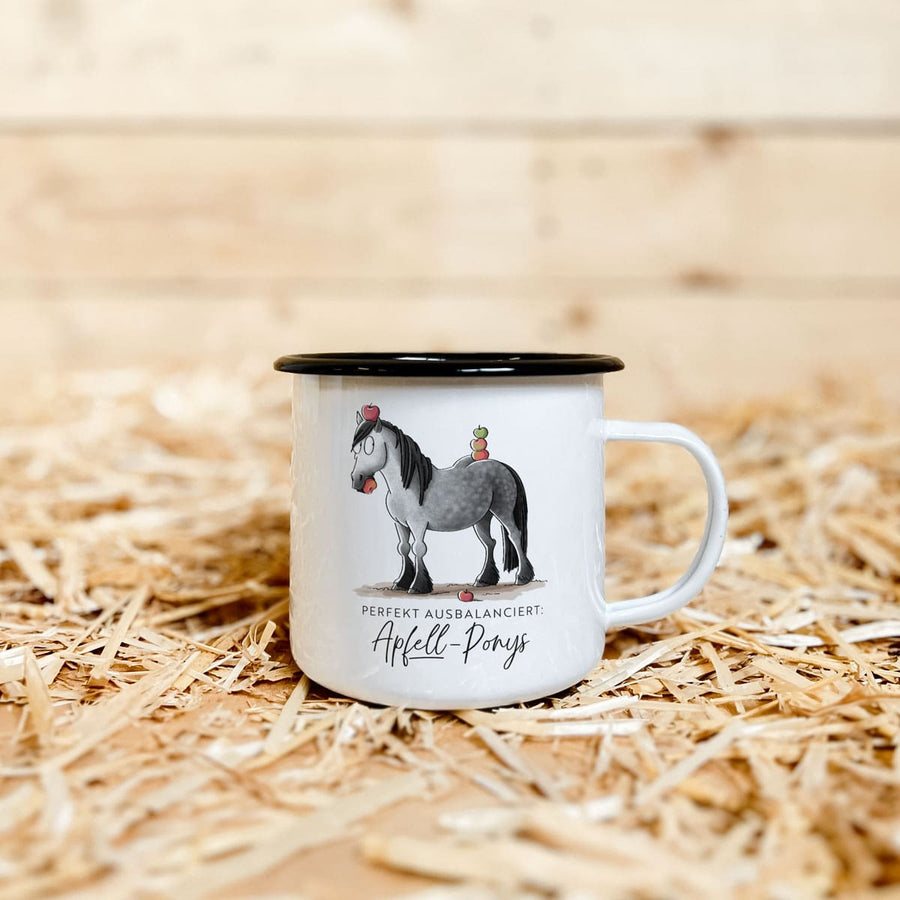 Emaille-Tasse "Apfell-Pony"