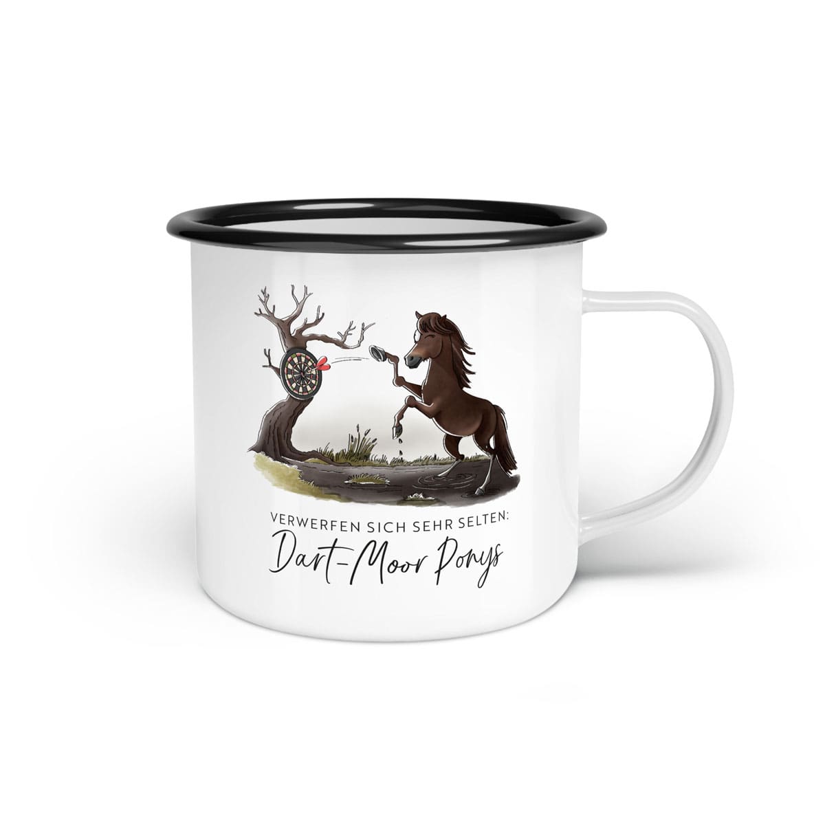 Emaille-Tasse "Dart-Moor Pony"
