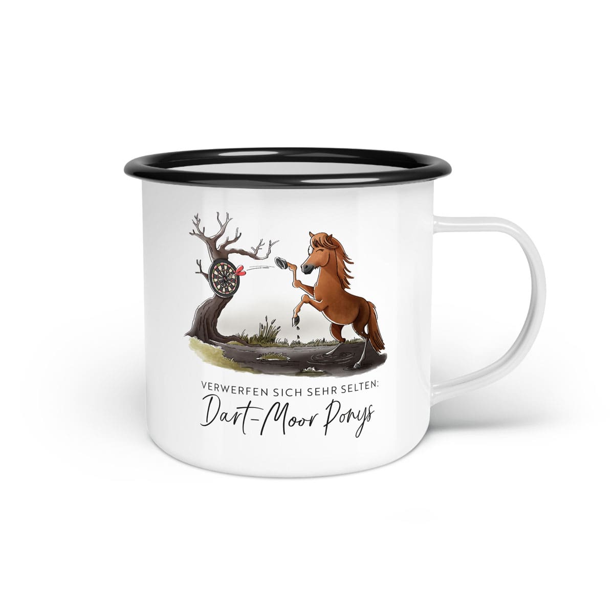 Emaille-Tasse "Dart-Moor Pony"