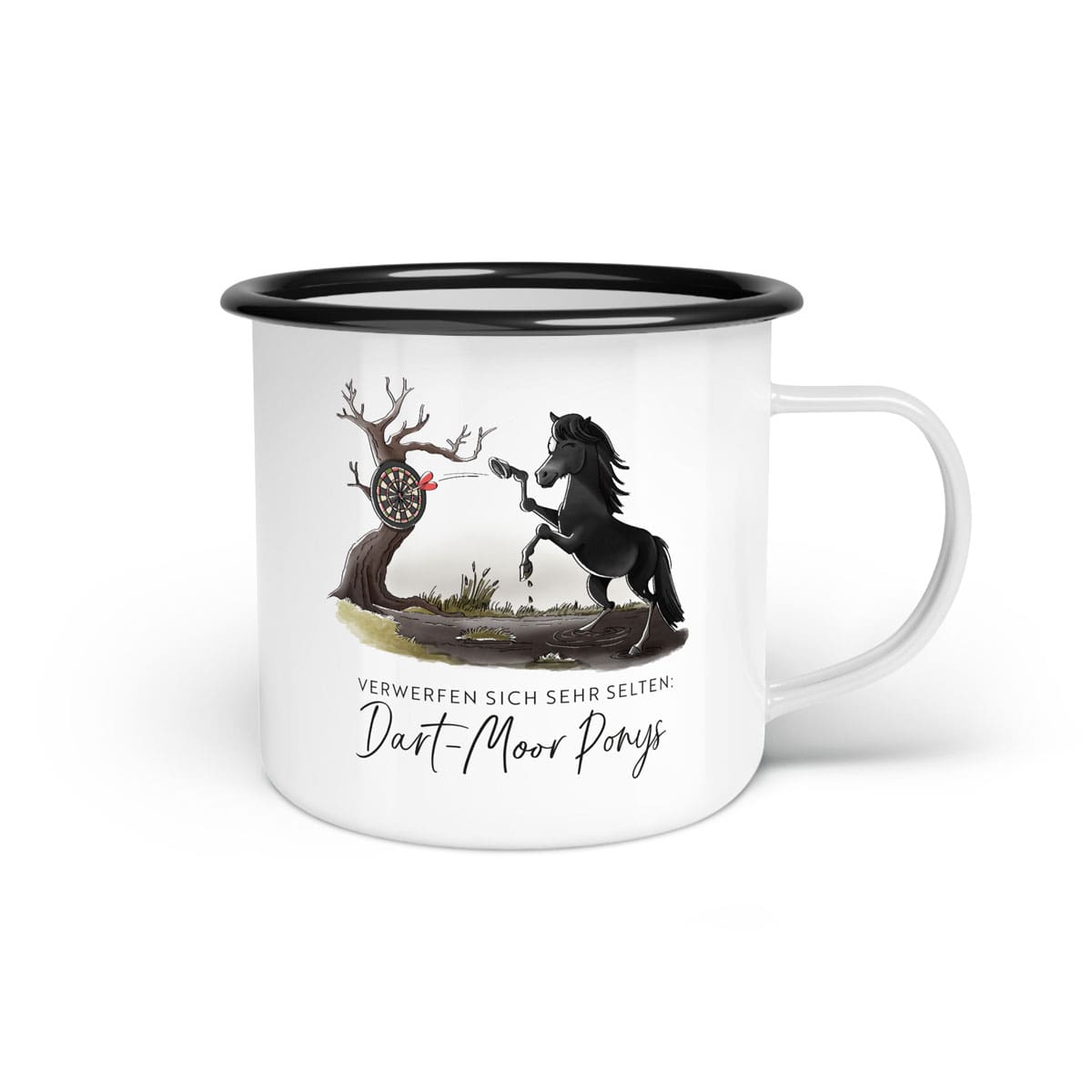 Emaille-Tasse "Dart-Moor Pony"