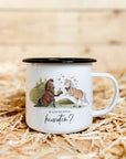 Emaille-Tasse "Willst du mich heuraten?"