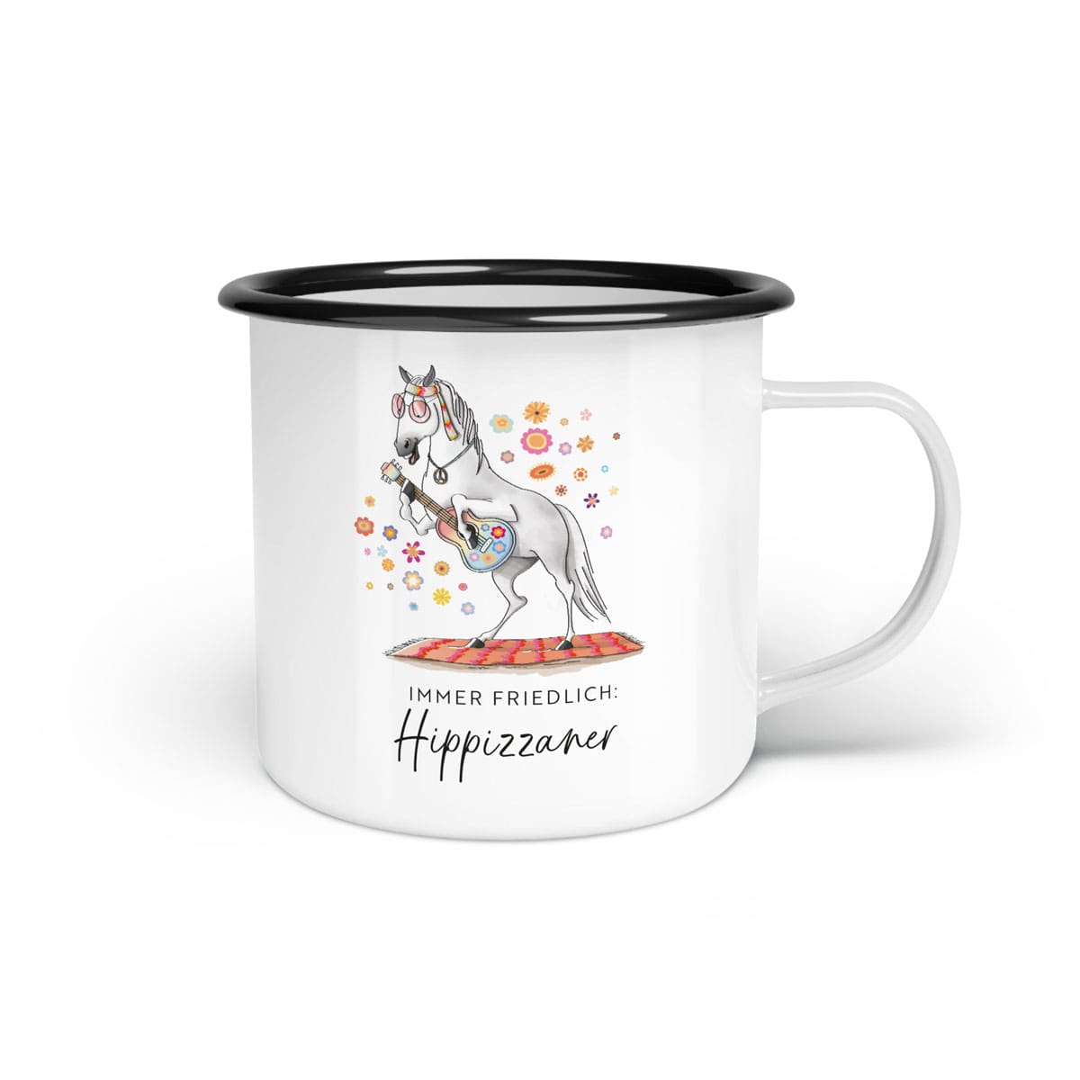 Emaille-Tasse "Hippizzaner"