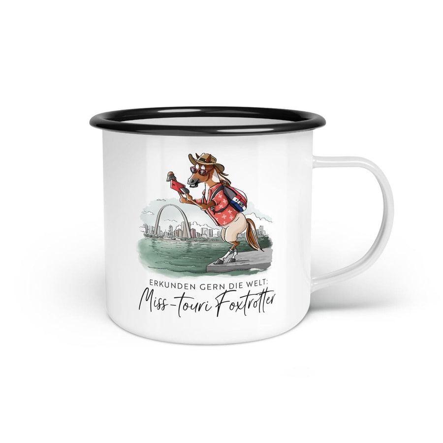 Emaille-Tasse "Miss-touri Foxtrotter"