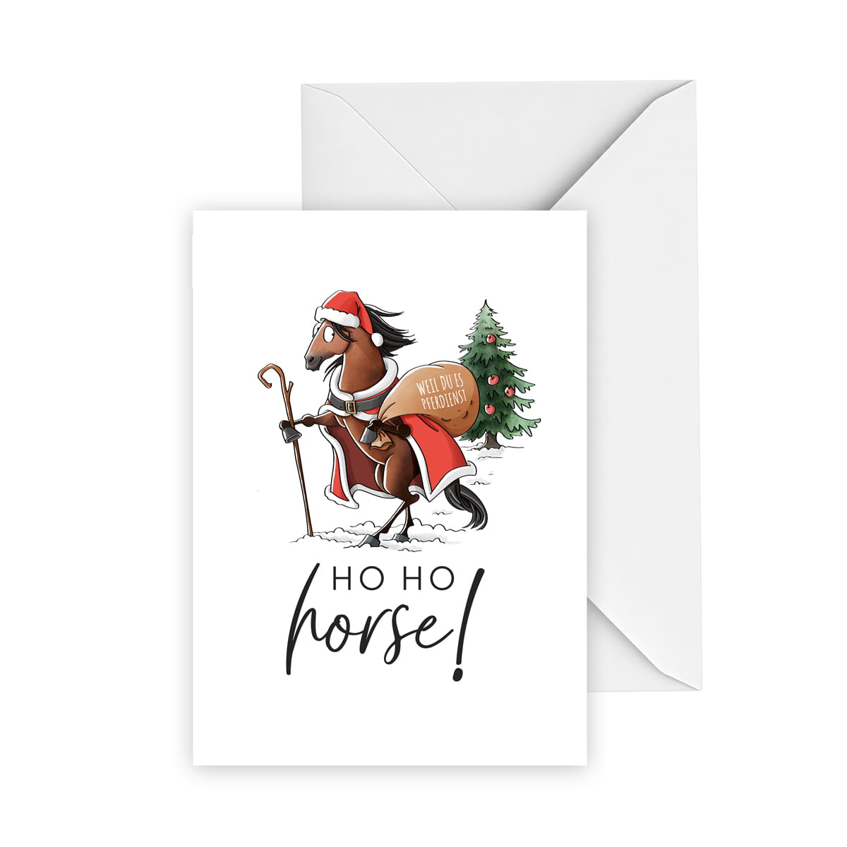 Grußkarte "Ho Ho Horse"