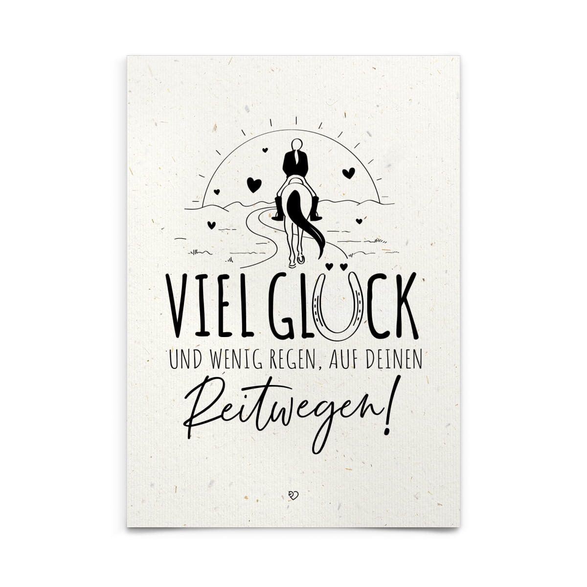 Strohpapier-Postkarte "Auf deinen Reitwegen"