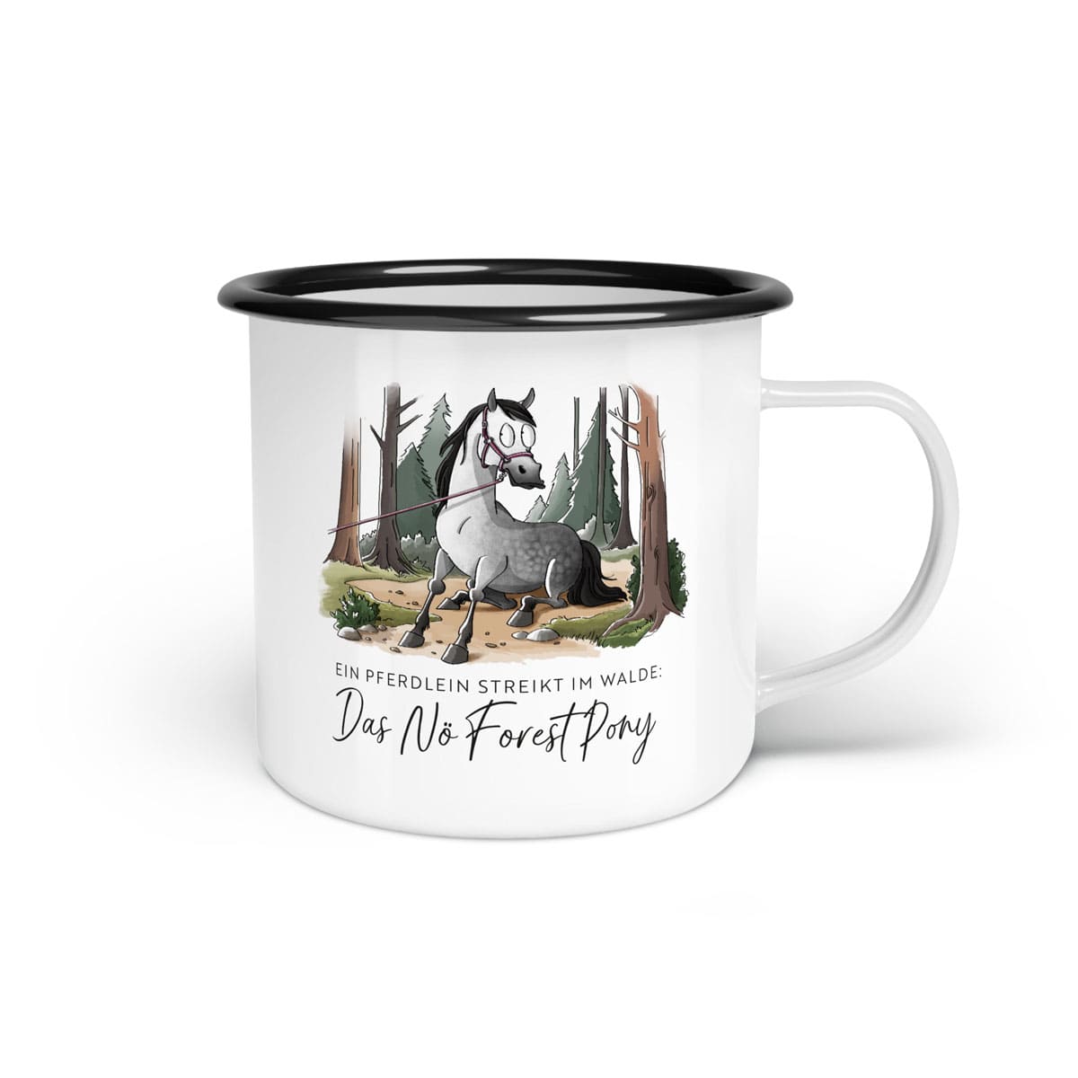 Emaille-Tasse "Nö Forest Pony"