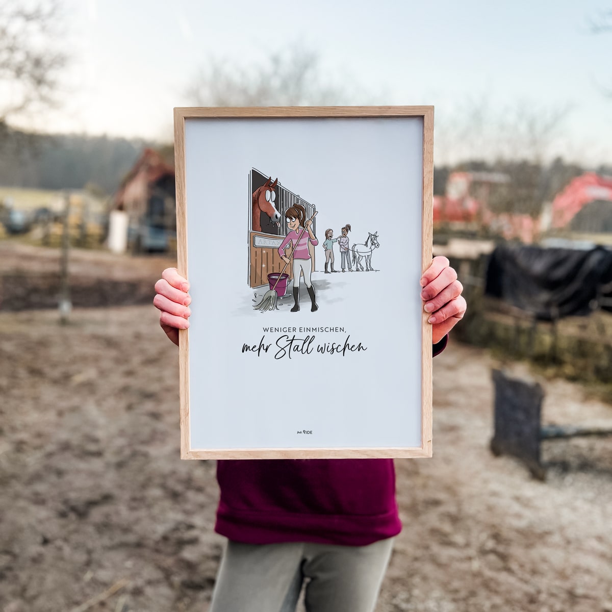 Poster "Weniger einmischen, mehr Stall wischen"