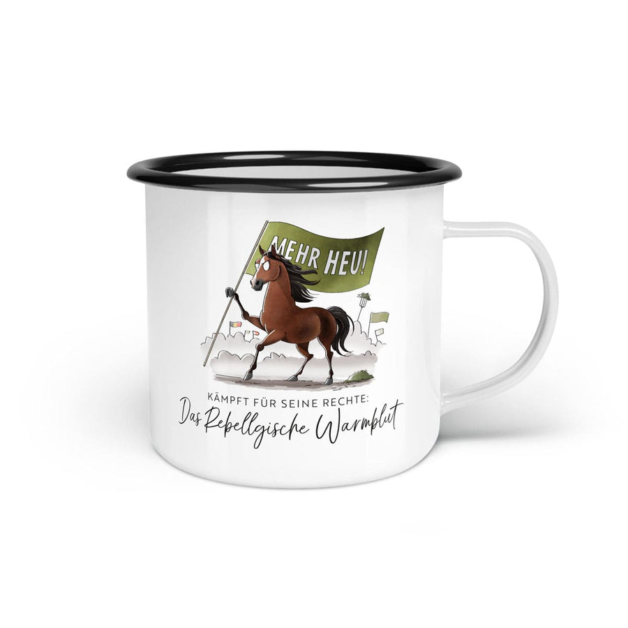 Emaille-Tasse "Rebellgisches Warmblut"