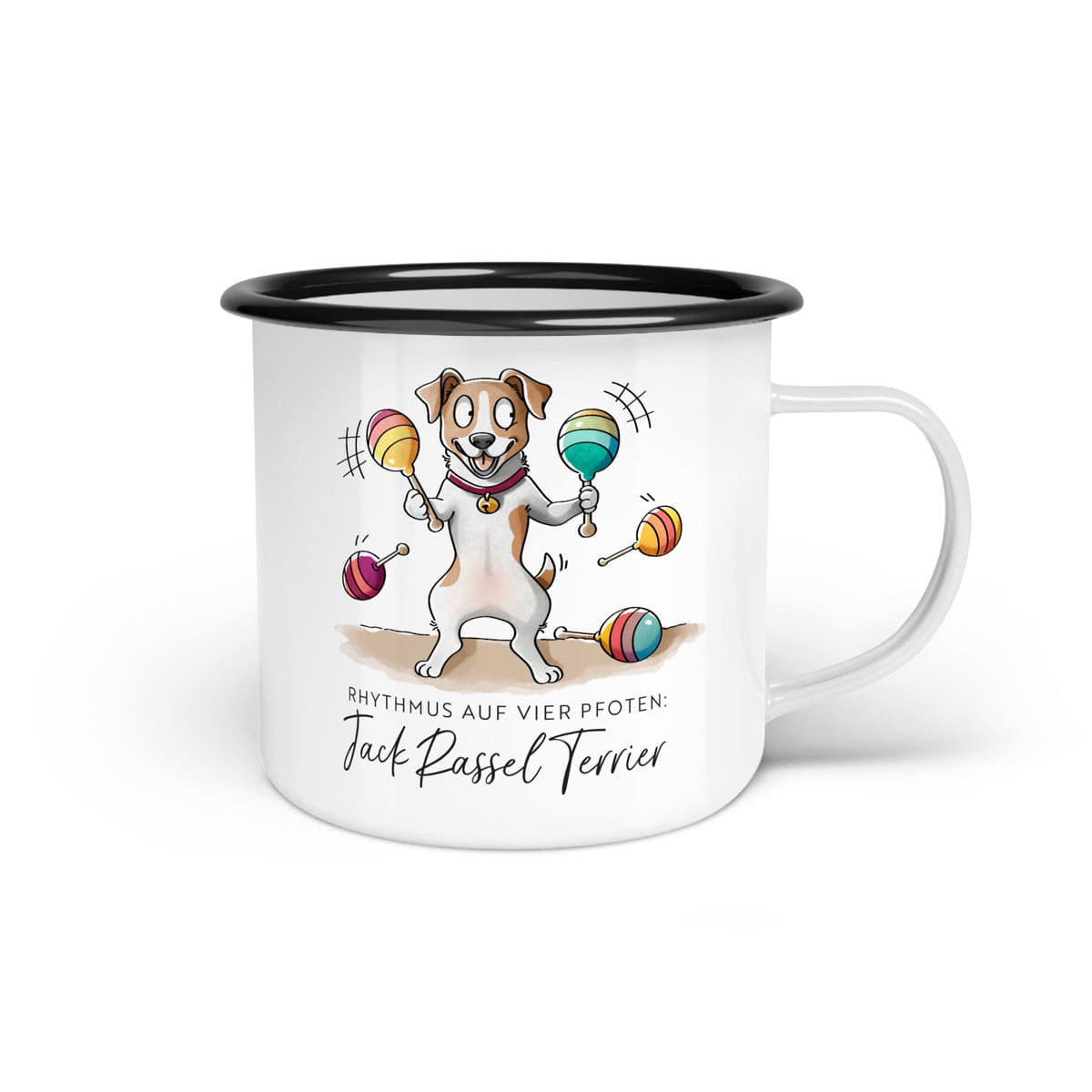 Emaille-Tasse "Jack Rassel Terrier"