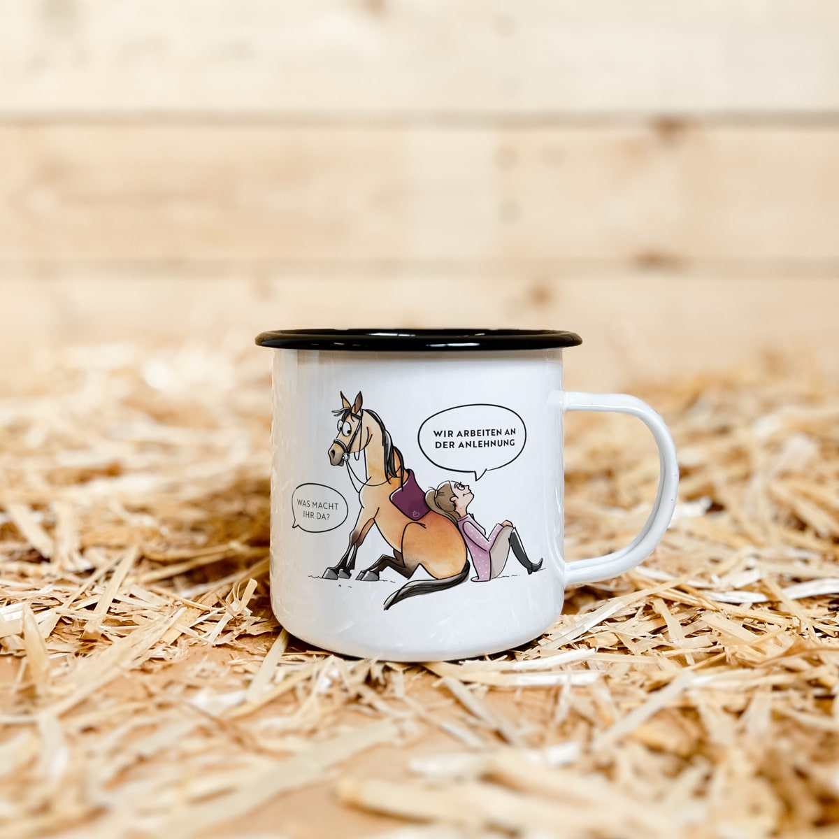 Emaille-Tasse "Anlehnung"