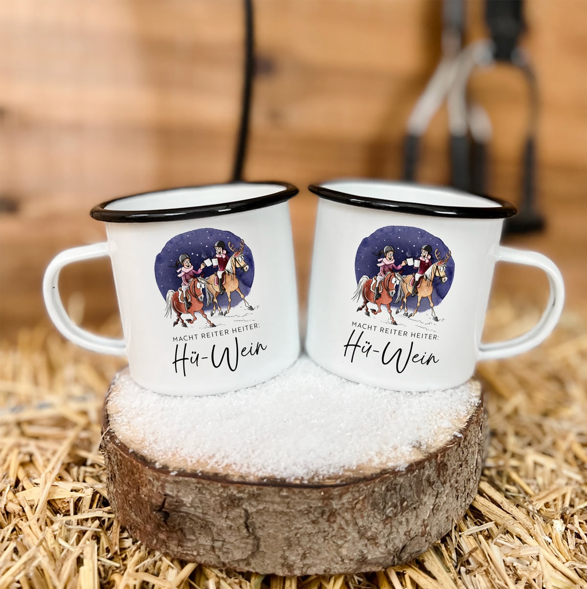 2er-Set "Hü-Wein"| Emaille | Englisch