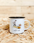 Emaille-Tasse "Mister ride"