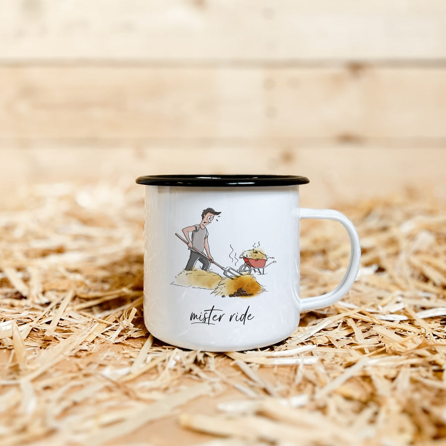 Emaille-Tasse "Mister ride"