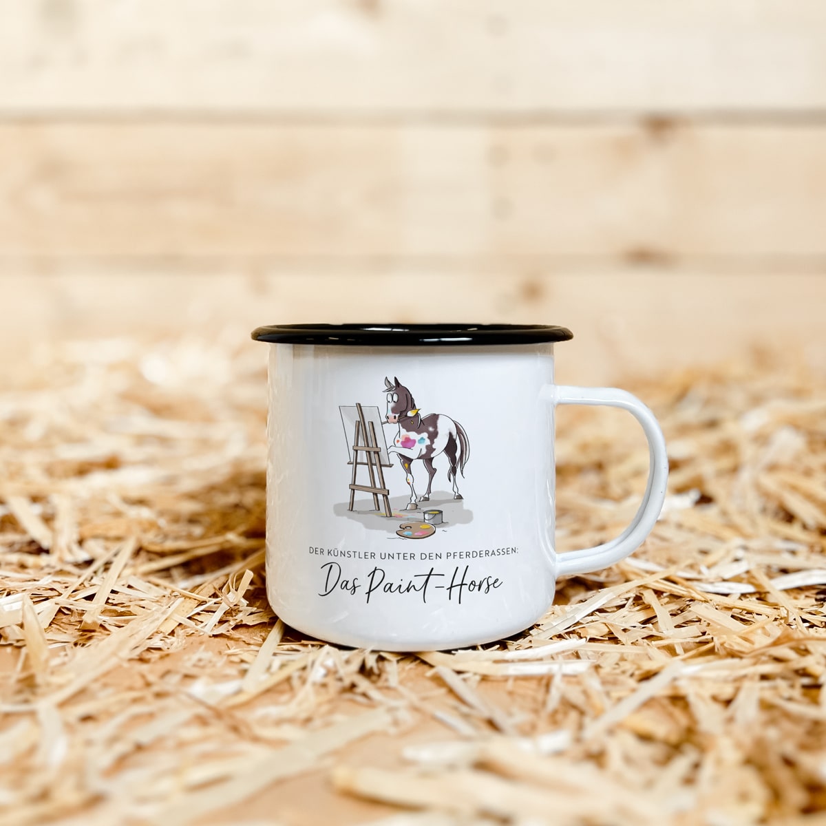 Emaille-Tasse "Paint-Horse"