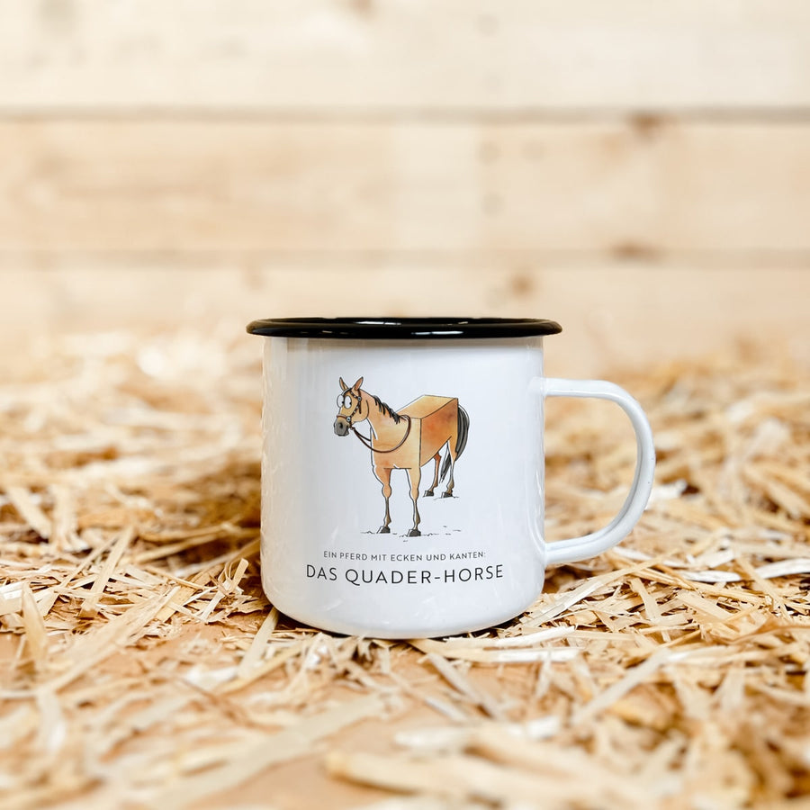 Emaille-Tasse "Quader-Horse"