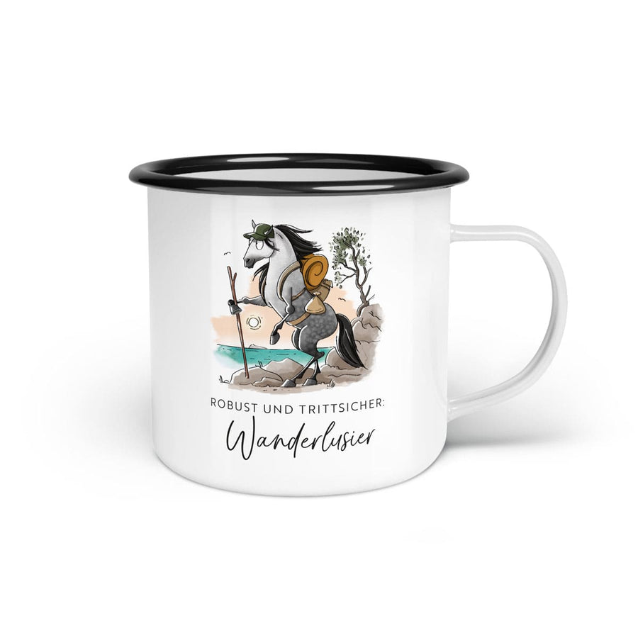 Emaille-Tasse "Wanderlusier"