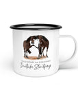 Emaille-Tasse "Deutsche Streitponys"