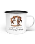 Emaille-Tasse "Deutsche Streitponys"