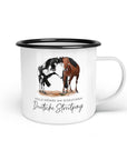 Emaille-Tasse "Deutsche Streitponys"