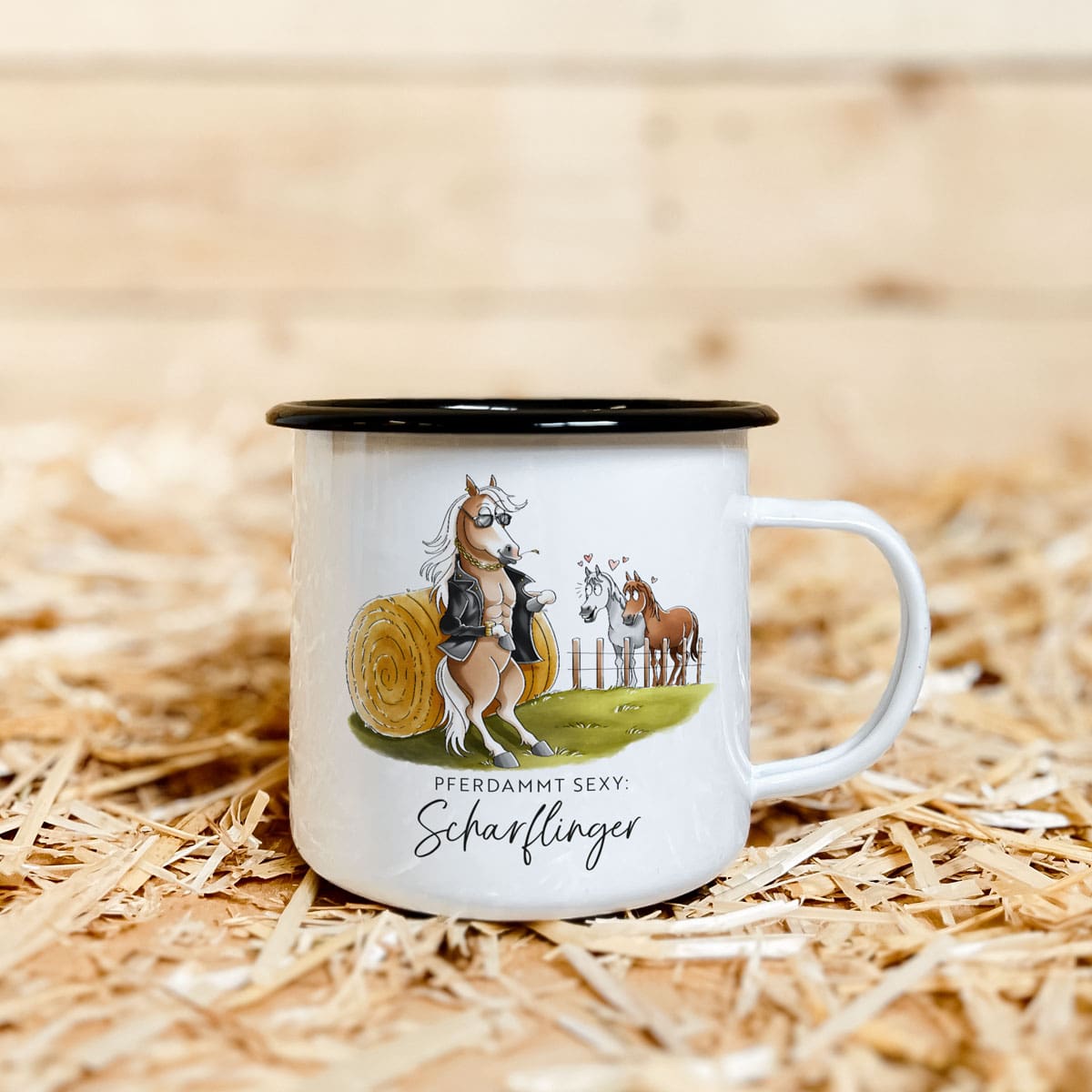 Emaille-Tasse "Scharflinger"