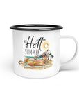 Emaille-Tasse "Hü Hott Summer"