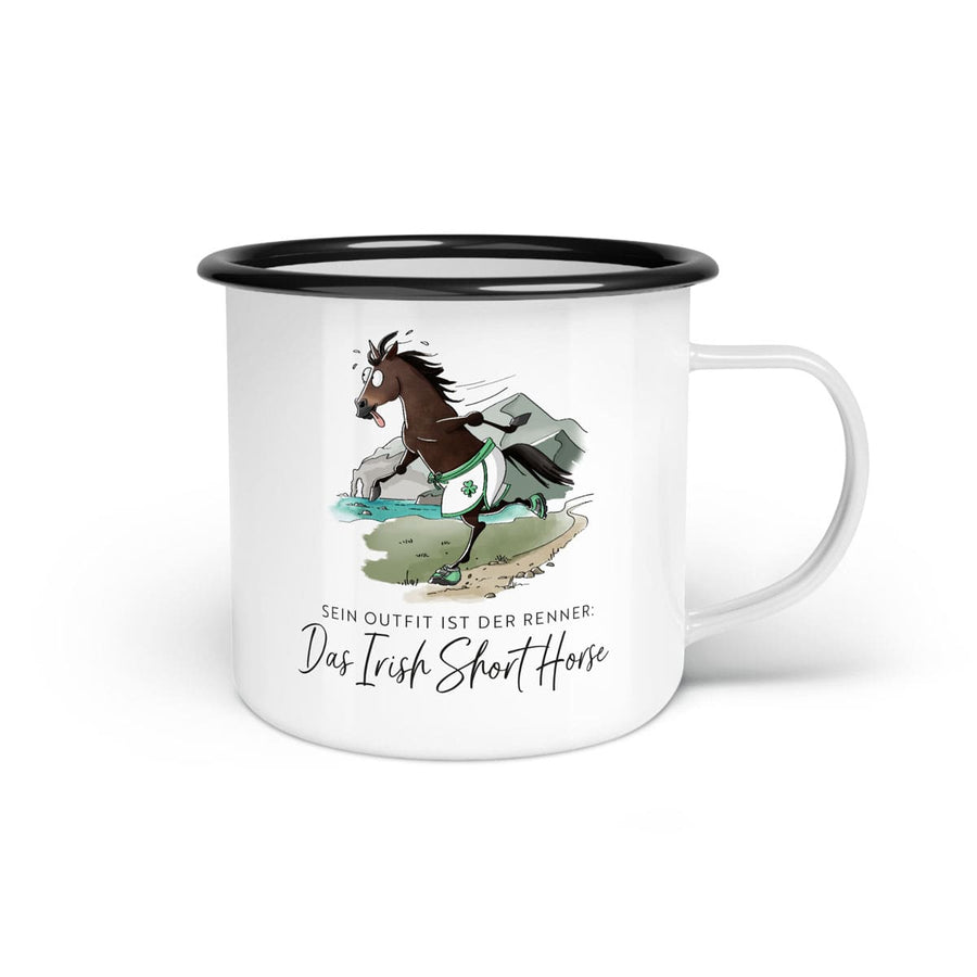 Emaille-Tasse "Irish Short Horse"