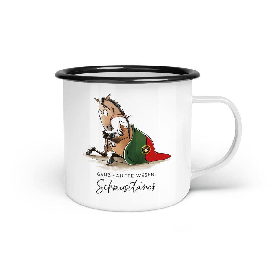 Emaille-Tasse "Schmusitano"