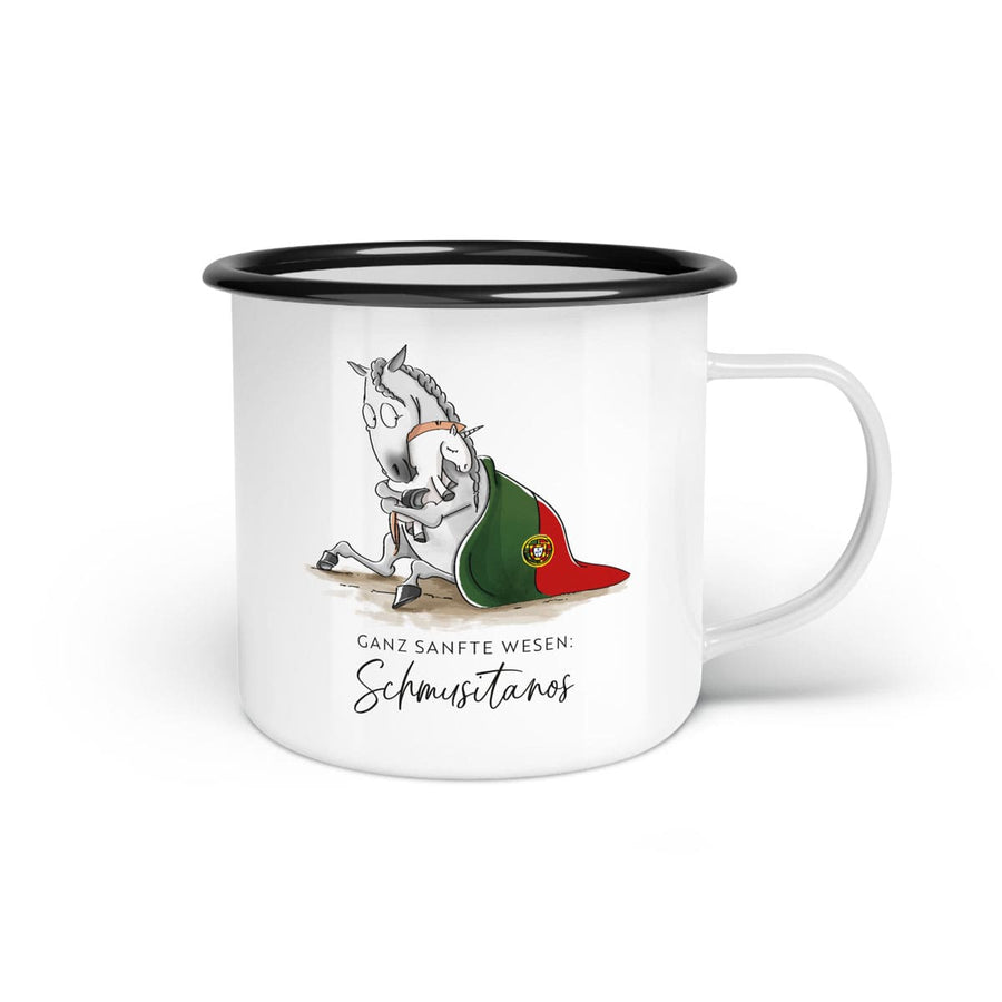 Emaille-Tasse "Schmusitano"