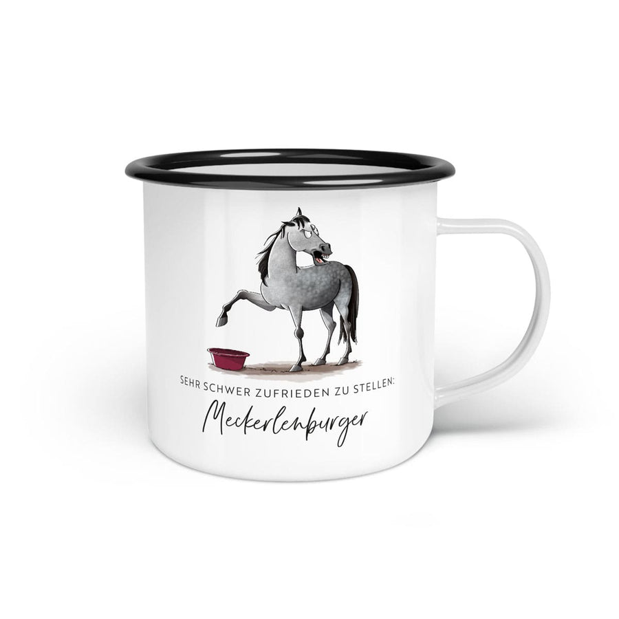 Emaille-Tasse "Meckerlenburger"