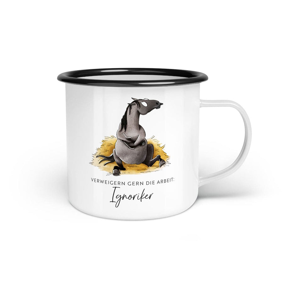 Emaille-Tasse "Ignoriker"