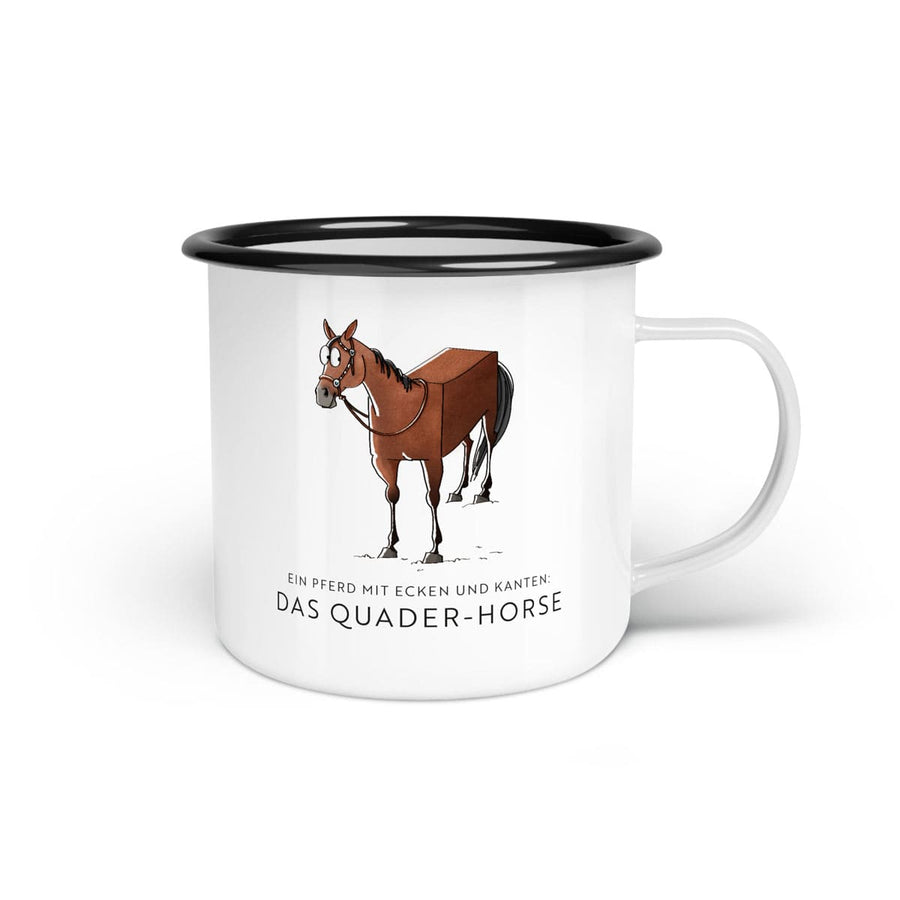 Emaille-Tasse "Quader-Horse"