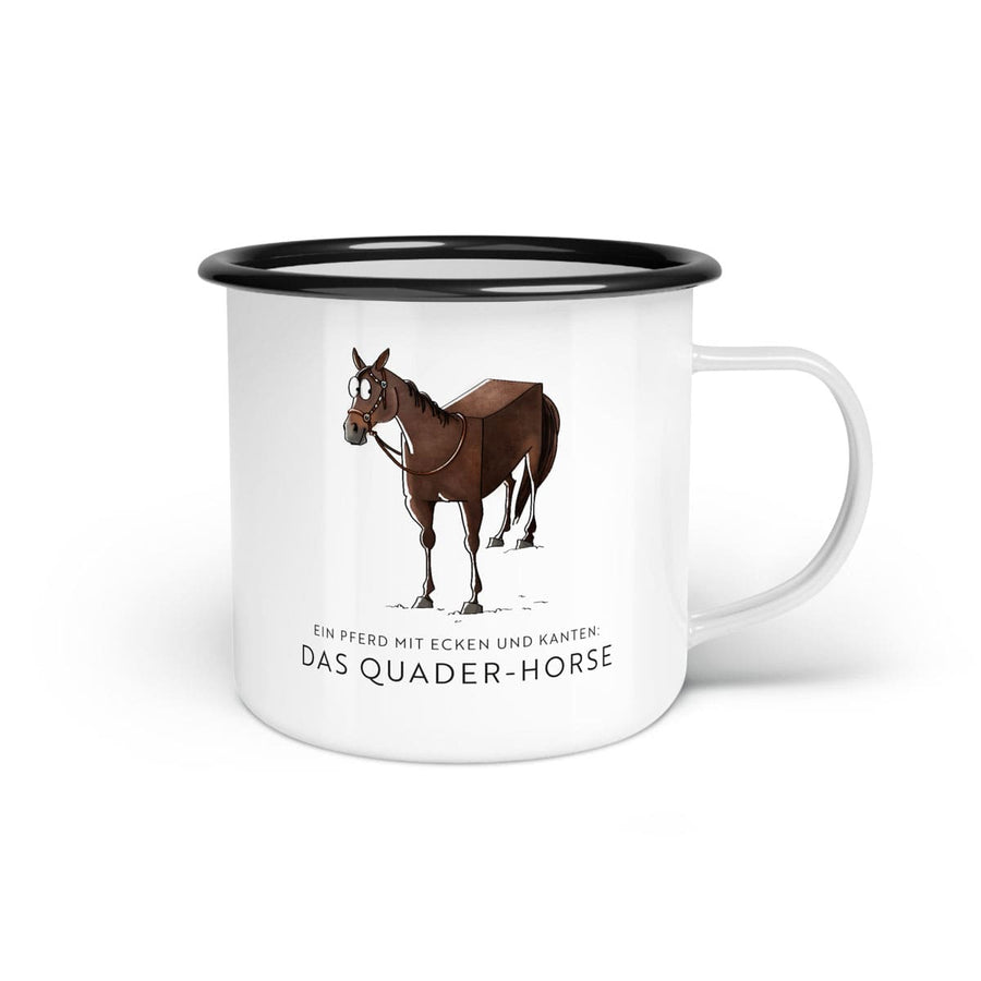 Emaille-Tasse "Quader-Horse"