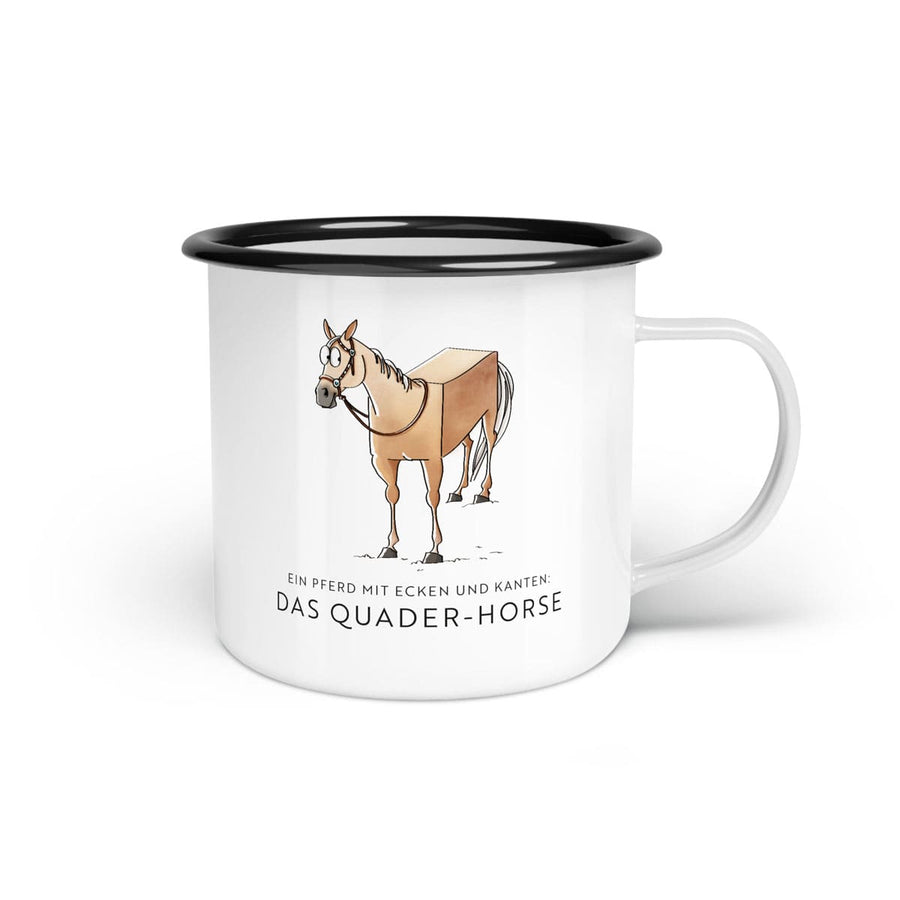 Emaille-Tasse "Quader-Horse"