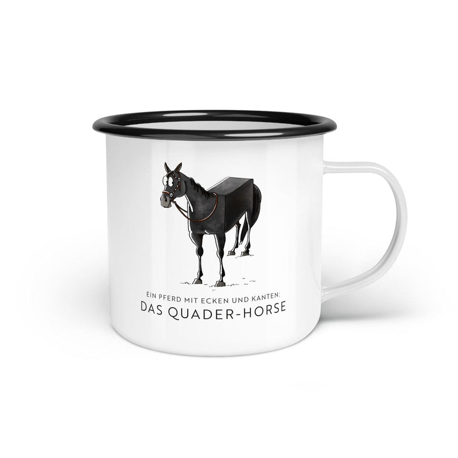 Emaille-Tasse "Quader-Horse"