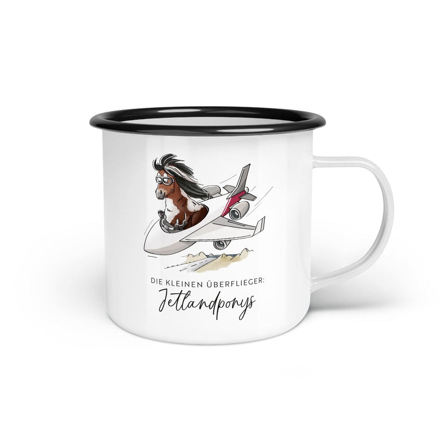 Emaille-Tasse "Jetlandponys"