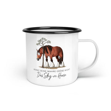 Emaille-Tasse "Shy Horse"