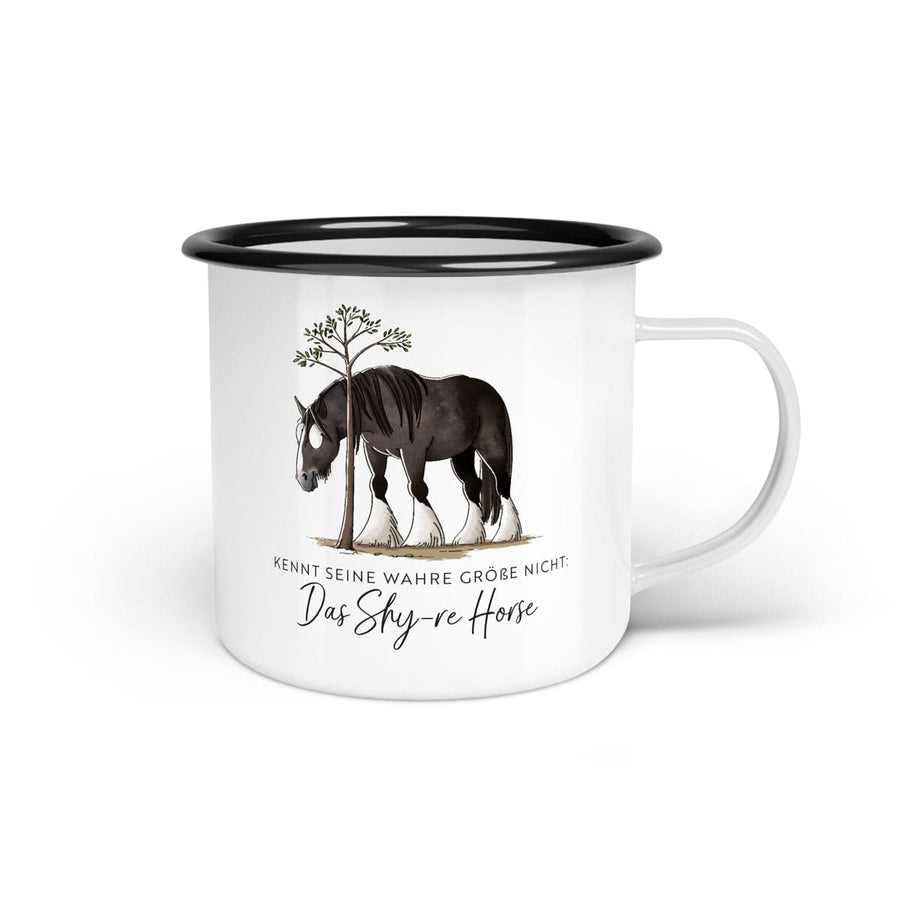 Emaille-Tasse "Shy Horse"