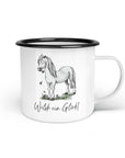 Emaille-Tasse "Welsh ein Glück!"