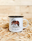 Emaille-Tasse "Shy Horse"