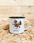 Emaille-Tasse "Ho Ho Horse"