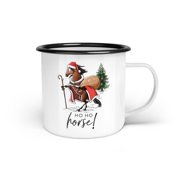 Emaille-Tasse "Ho Ho Horse"