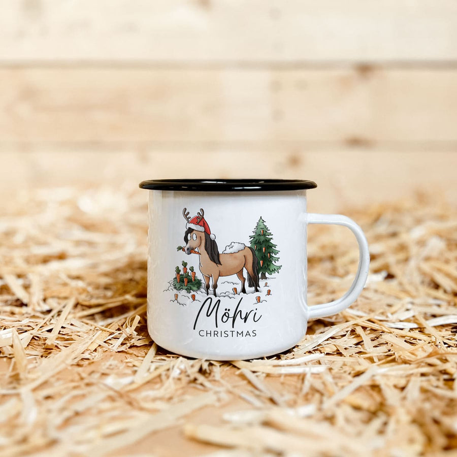 Emaille-Tasse "Möhri Christmas"