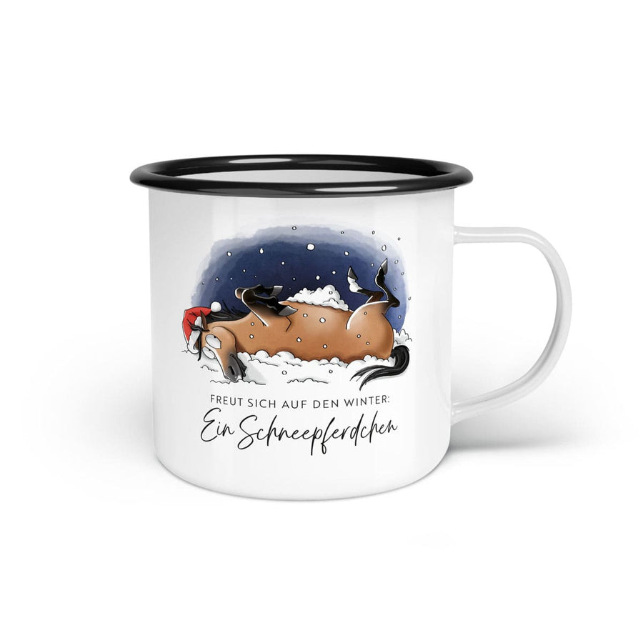 Emaille-Tasse "Schneepferdchen"