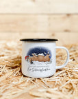 Emaille-Tasse "Schneepferdchen"