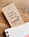 Lesezeichen "ride. write. read. repeat."