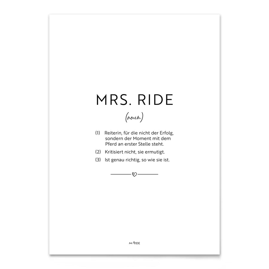 Poster "mrs. ride"