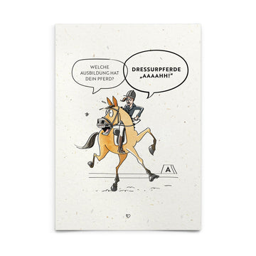 Strohpapier-Postkarte "Dressurpferde Ahh"