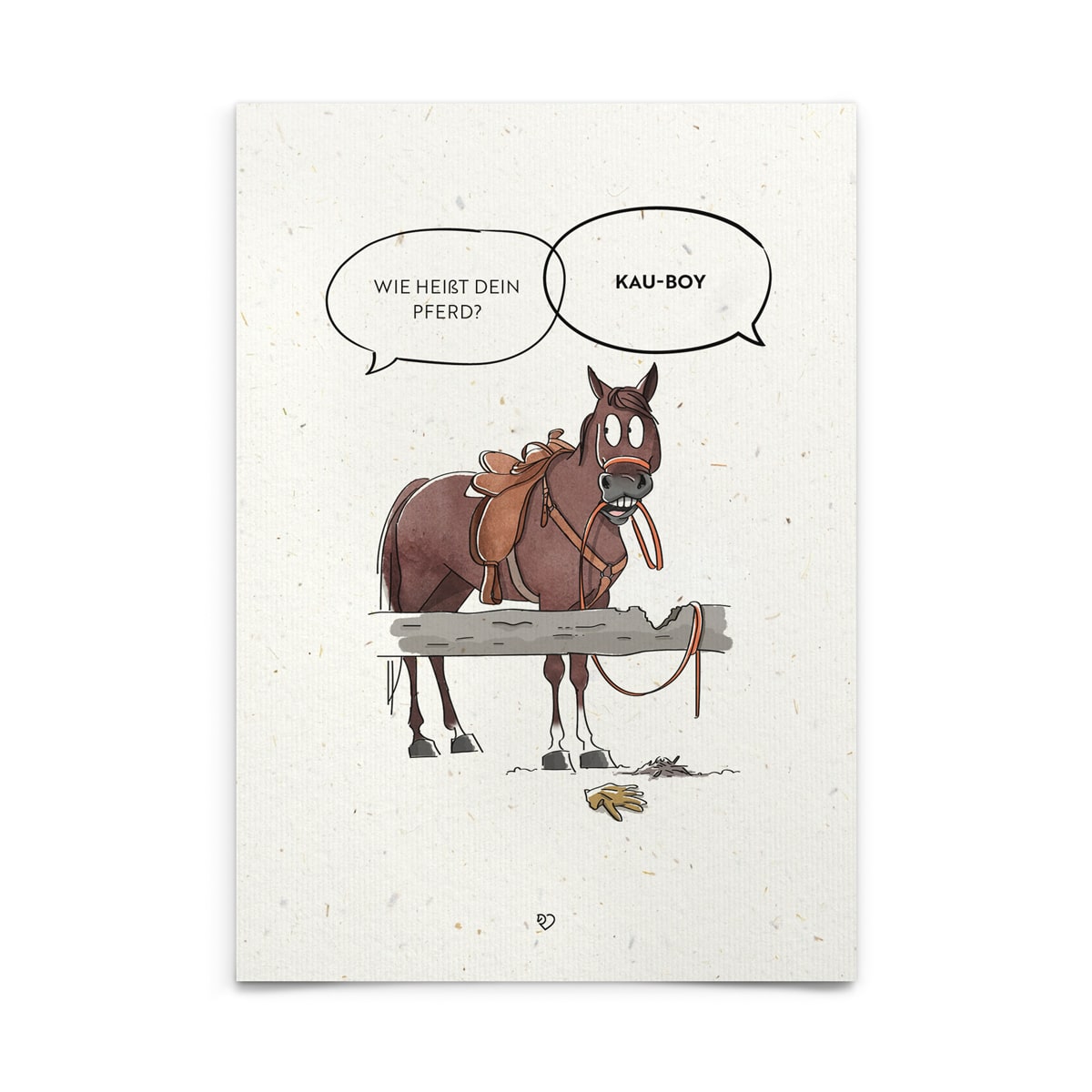 Strohpapier-Postkarte "Kau-Boy"