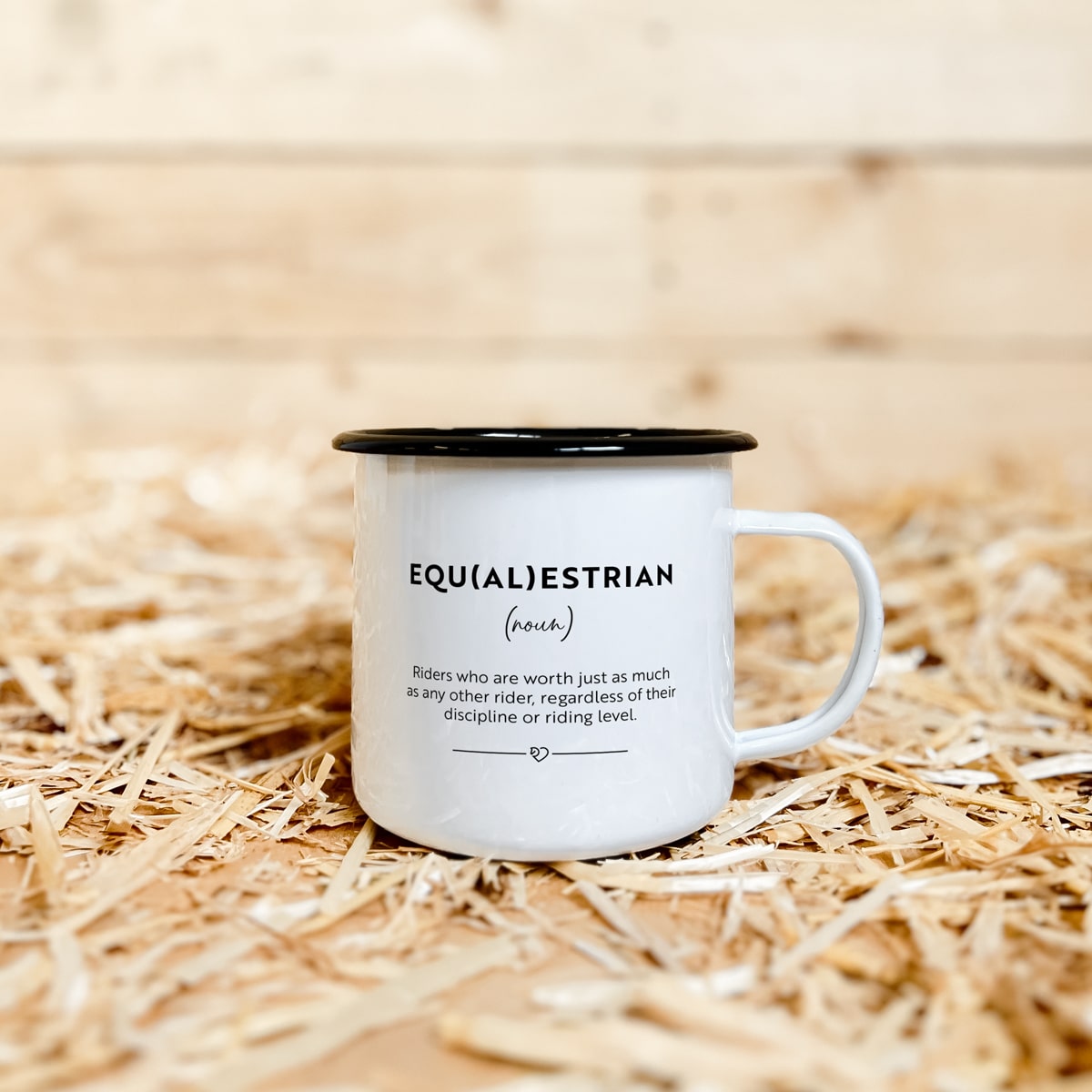 Emaille-Tasse "Equalestrian"